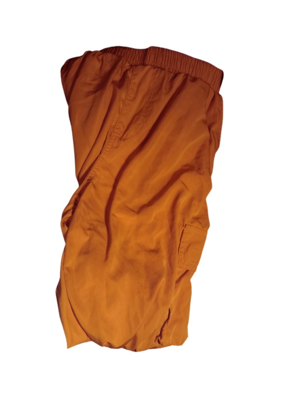 Womens Elastic Waist Cargo Jogger Pants - Orange